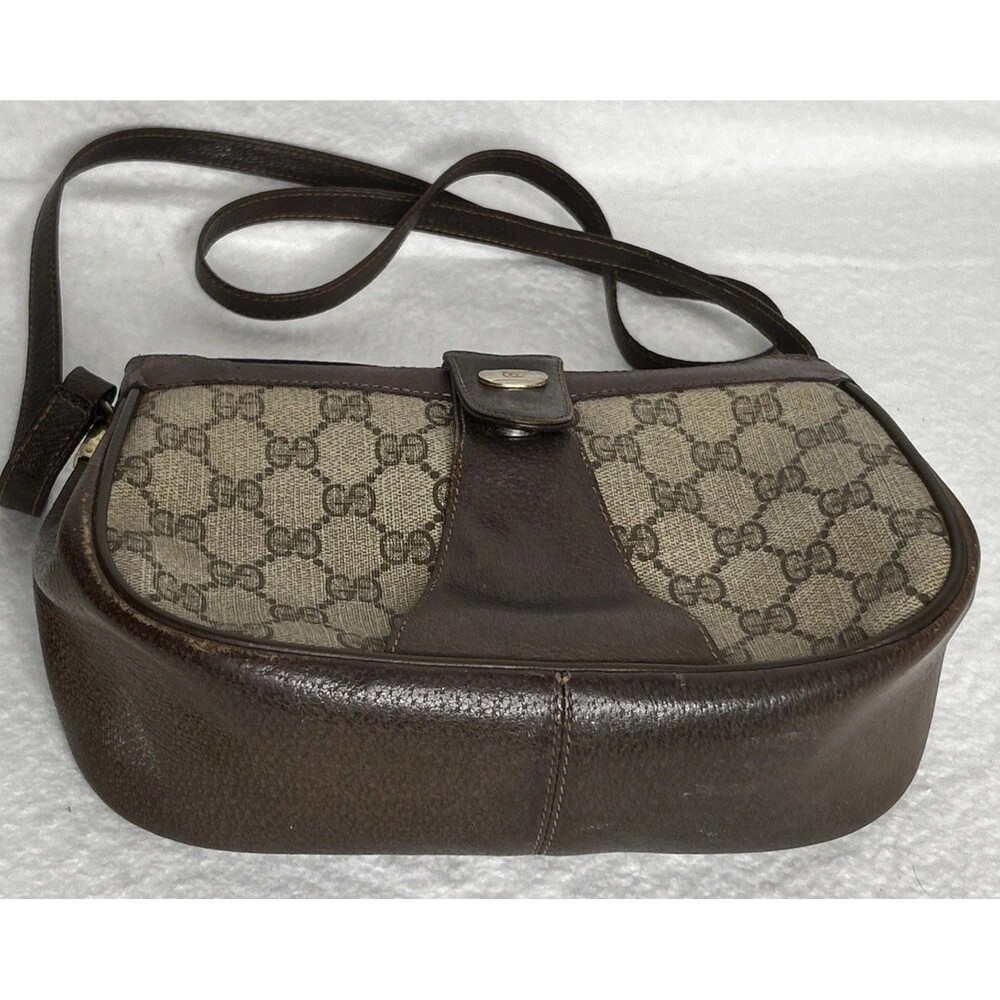 Vintage Gucci Shoulder Bag Crossbody GG PVC Leather 10.02.024 1980’s Classic - Picture 5 of 12